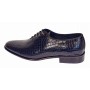 Pantofi eleganti barbati din piele naturala Havana Croco Lac Bleumarin Inchis